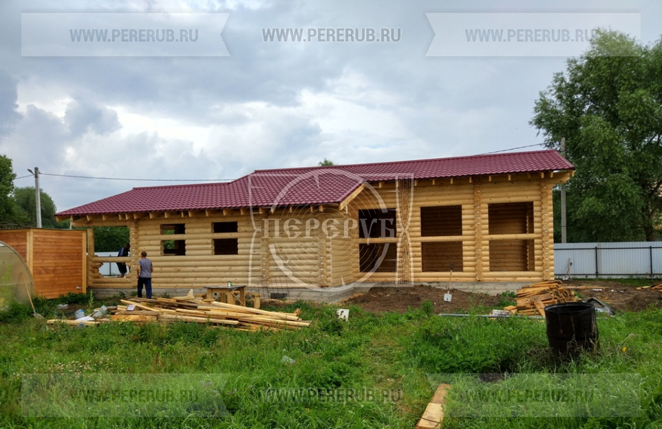 Деревянная баня с бассейном по индивидуальному проекту (Раменский район)